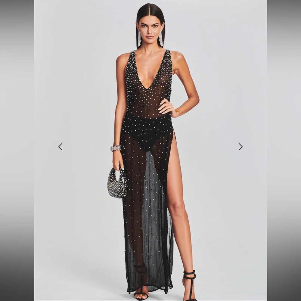 Retrofete Carmella Embellished Chiffon Dress - image 3